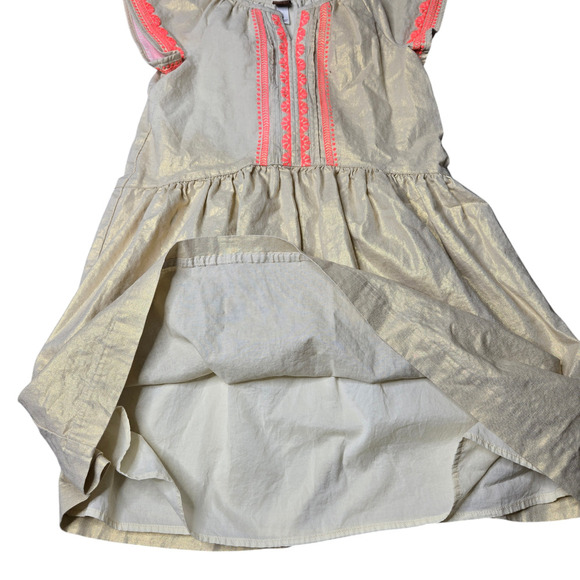 Tea Collection Gold Shimmer Embroidered Girl's Dress Size: 8 - Picture 3 of 5